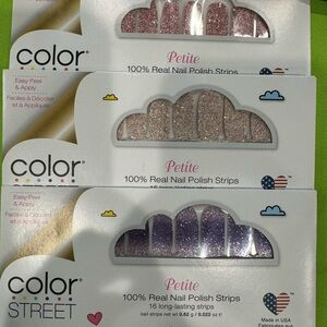 3 packages of Color Street Petite Real Nail Polish Strips